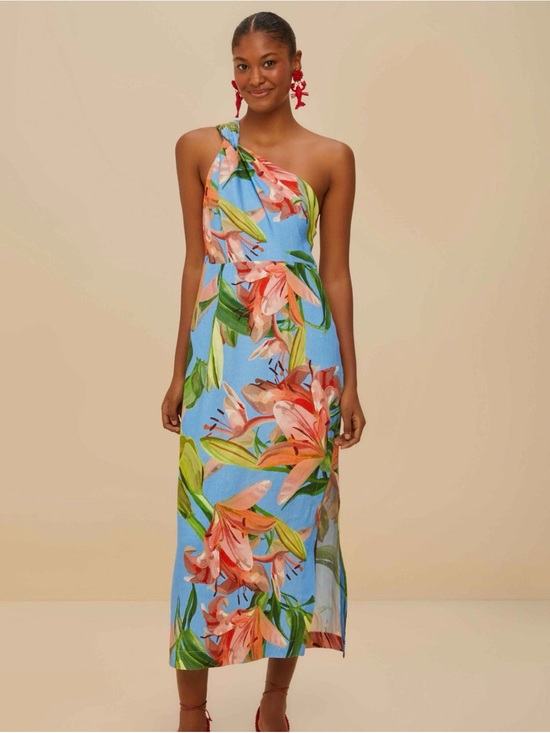 FARM Rio Dresses & Skirts - NWT FARM Rio Blue Lily Bloom Midi Dress